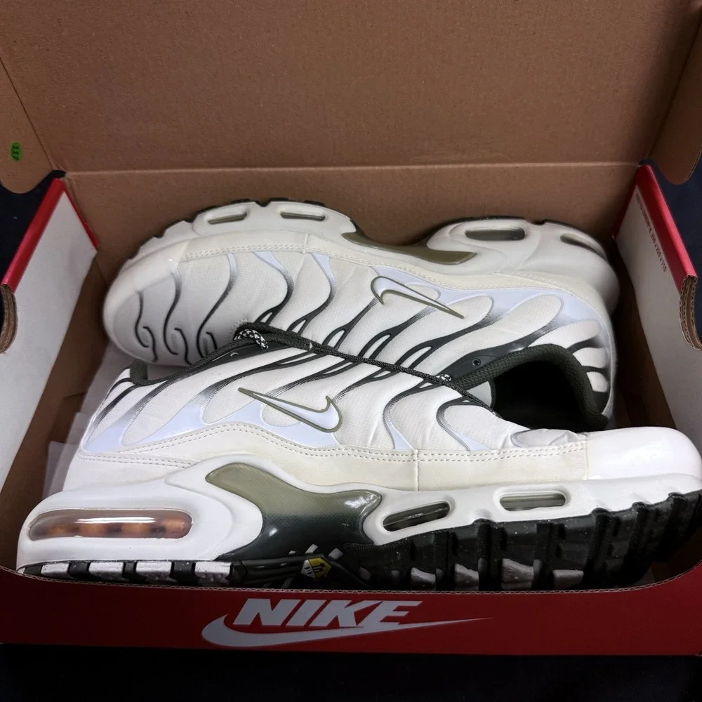 Size 10 Nike Air Max Plus Phantom Neutral Olive Green Mens Running Shoes